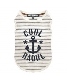 T-Shirt Raoul rayé écru et gris anthracite pour chiens - Milk&Pepper